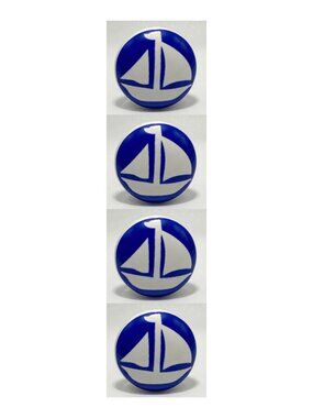4 - Sailboat Ceramic Drawer Pull Knob Nautical Lake Coastal Beach Theme